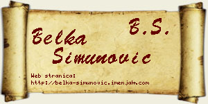 Belka Simunović vizit kartica